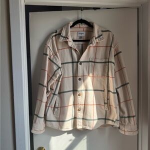 Goodfellow & Co Cream Plaid Utility lightweight jacket